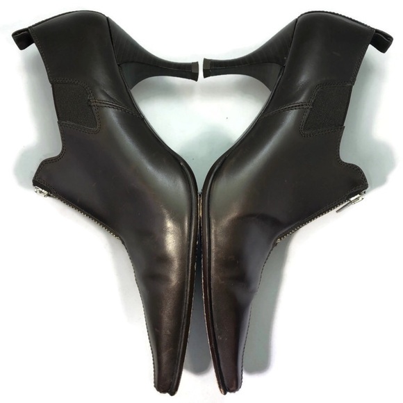 DONALD J. PLINER Expresso brown calf leather shoe with front zipper - Size 9M - Picture 7 of 15